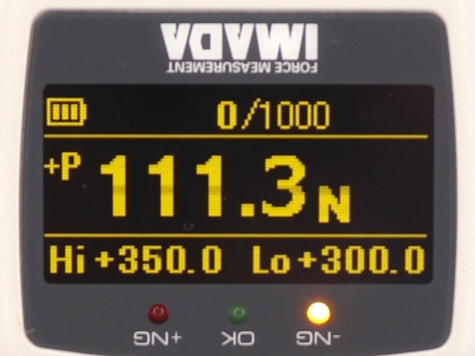 プルオフ法の測定結果（フォースゲージ測定値）